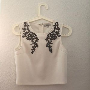 White Crop Top with Detail